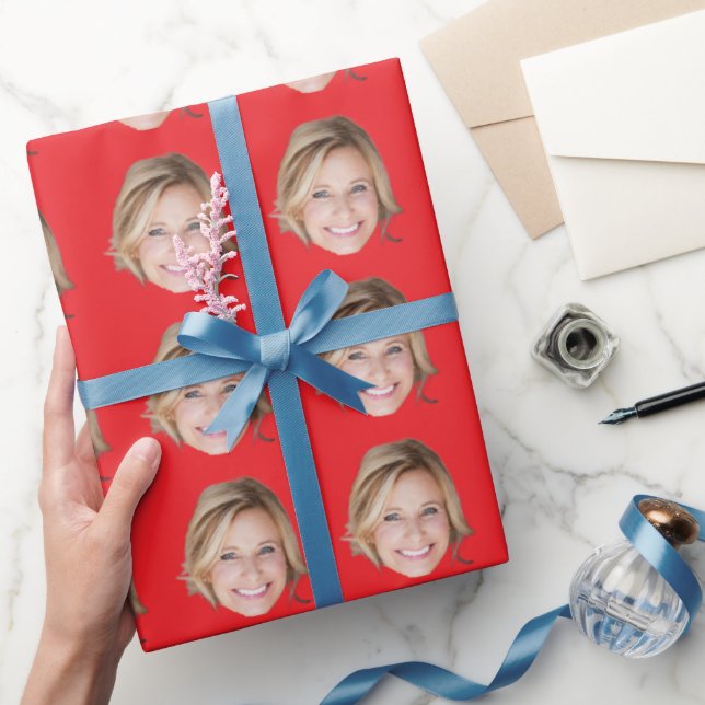 Custom woman  Face Personalized Birthday Wedding  Geschenkpapier (Schenken)