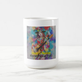 Custom Women Guitarist Abstrakte Kunst Inspiration Kaffeetasse