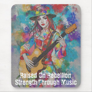 Custom Women Guitarist Abstrakte Kunst Inspiration Mousepad