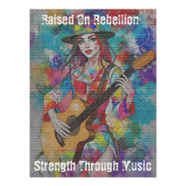 Custom Women Guitarist Abstrakte Kunst Inspiration Poster