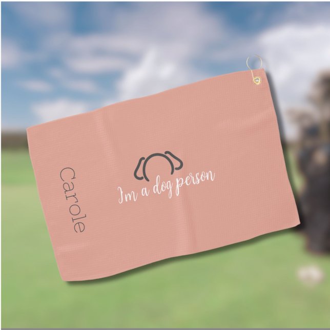 Custom Women Hund Mama Golf Handtuch (Customize this trendy golf towel from the "I'm a dog person"collection. Perfect for next round of 18)