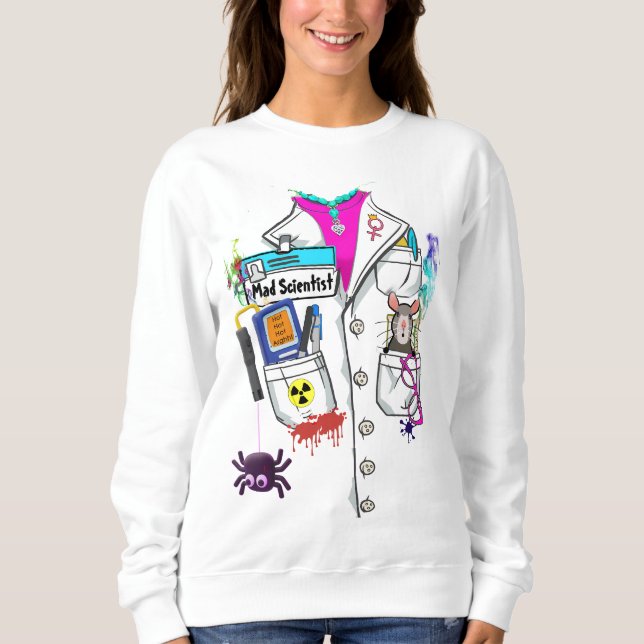 Custom Women Mad Scientist Halloween Labrador Coat Sweatshirt (Vorderseite)