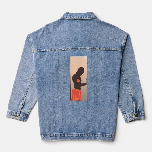 Custom Women's Denim Jacket (Jean Jacket), Denim Jeansjacke (Rückseite)
