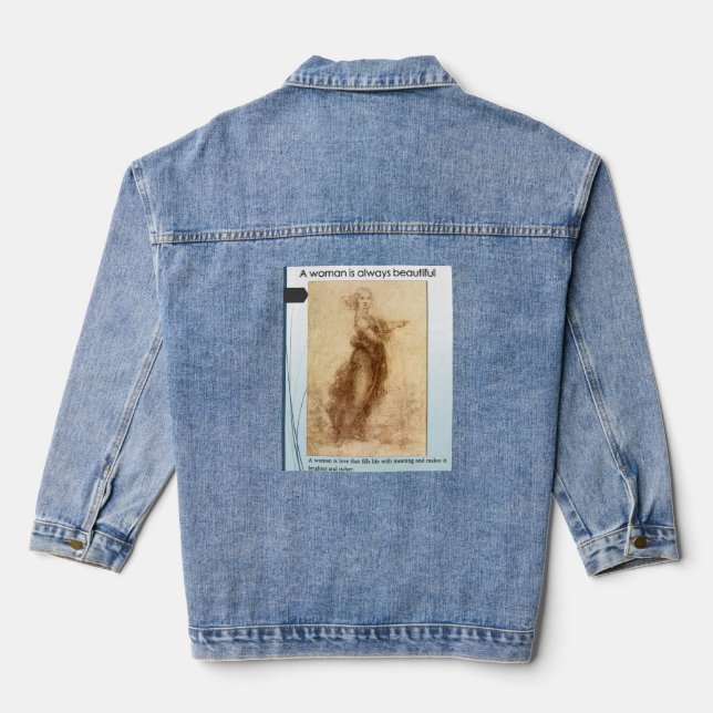 Custom Women's Denim Jacket (Jean Jacket), Denim Jeansjacke (Rückseite)
