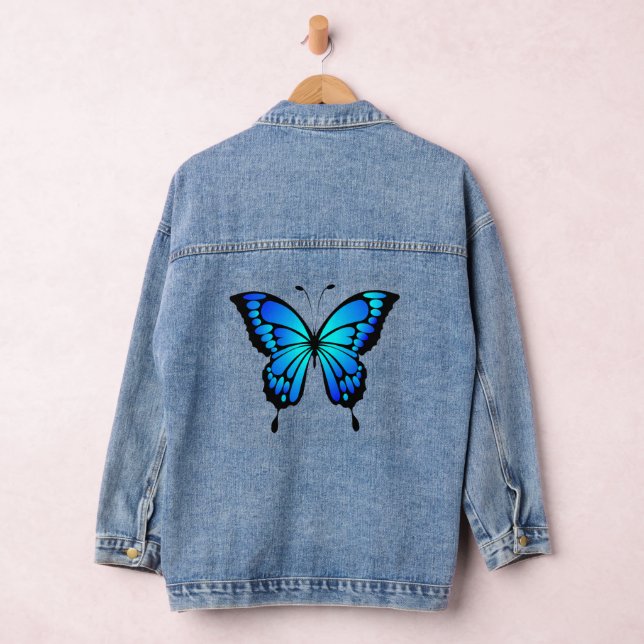 Custom Women's Denim Jean Jacket Butterfly Jeansjacke (Hangar)