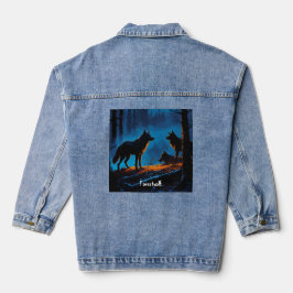 Custom Womens Denim Jean Jacket forestwolf Edition Jeansjacke