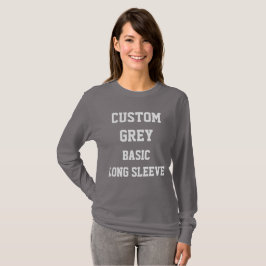 Custom Women's GRAY BASIC LONG SLEEVE T - SHIRT