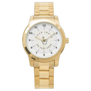 CUSTOM Women's Oversized Gold Bracelet Watch Armbanduhr