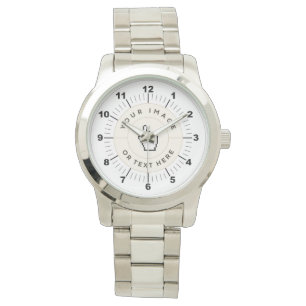 CUSTOM Women's Oversized Silver Bracelet Watch Armbanduhr