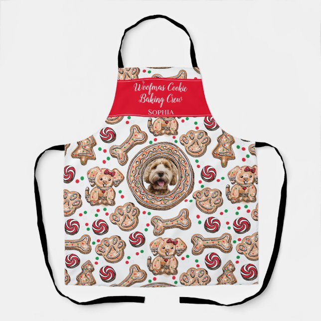 Custom Woofmas Cookie Backen Crew Hund Xmas Schürze (Vorderseite)