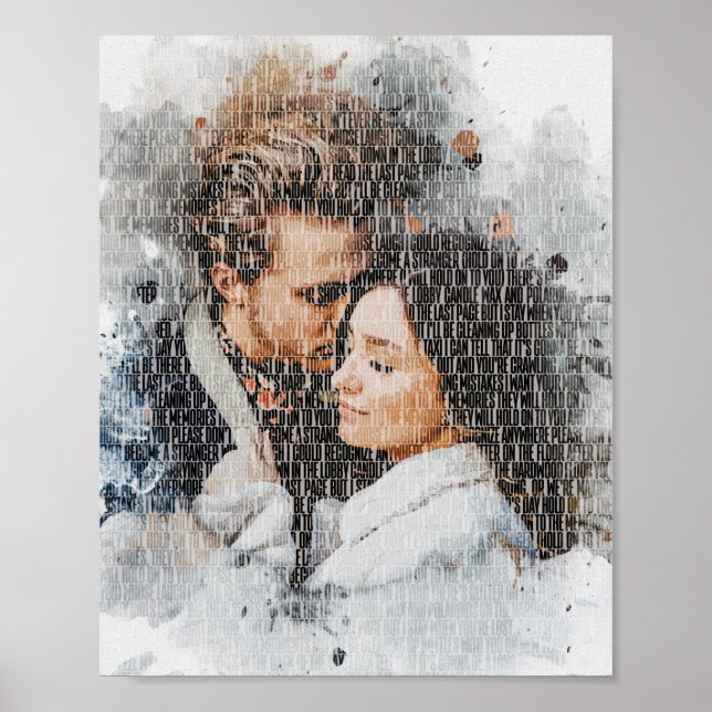 Custom Word Art. Wasserfarben Foto von Worten gema Poster (Vorne)