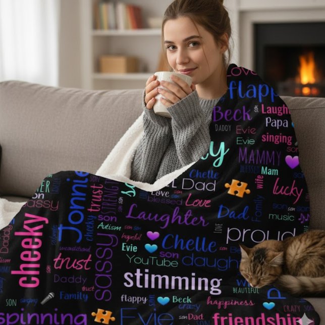Custom Word Cloud Sherpa Fleece Blanket (Von Creator hochgeladen)