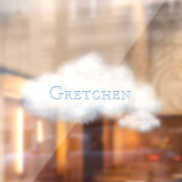 Custom Word on Fluffy White Cloud Nr. 1 Märchenhaf Fensteraufkleber