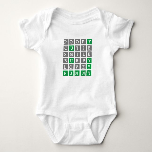 Custom Wordle Baby Bodysuit Baby Strampler (Vorderseite)
