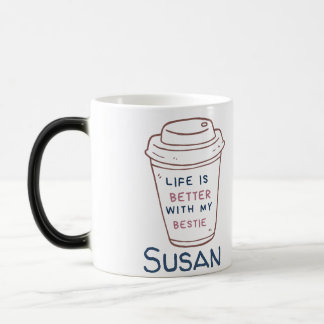 Custom Work Bestie Coffee Lover Geschenk Verwandlungstasse