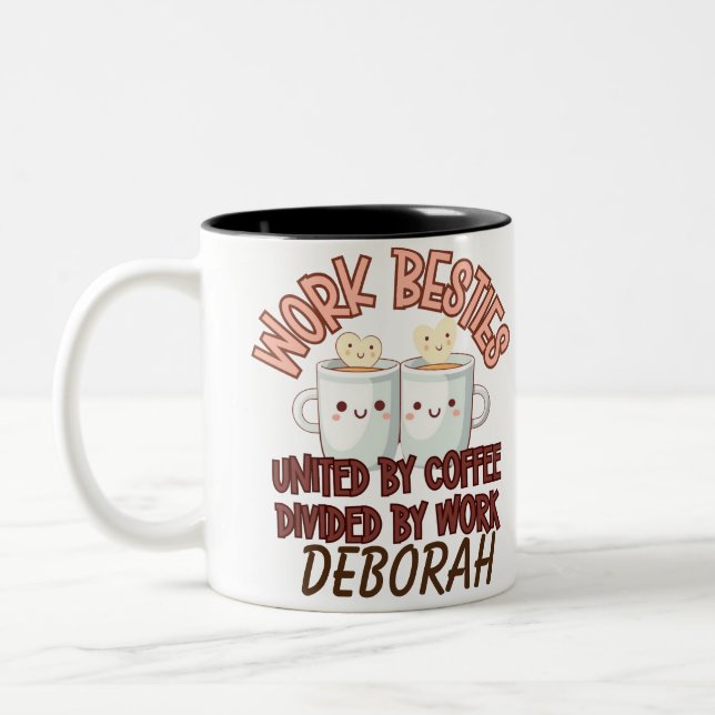 Custom Work Bestie Coffee Lover Geschenk Zweifarbige Tasse (Links)