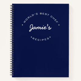 Custom World’s Best Chef Blue Personalized Recipe  Notizbuch