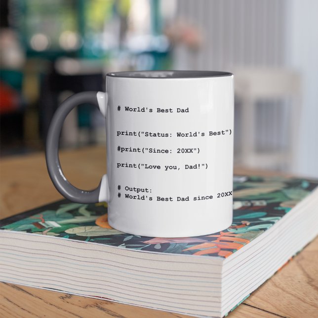 Custom World’s Best Dad Code Mug – Year Gift Kaffeetasse (Von Creator hochgeladen)