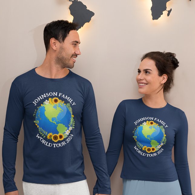 Custom World Tour Earth Blume Trip Long Sleeve T-Shirt (Von Creator hochgeladen)