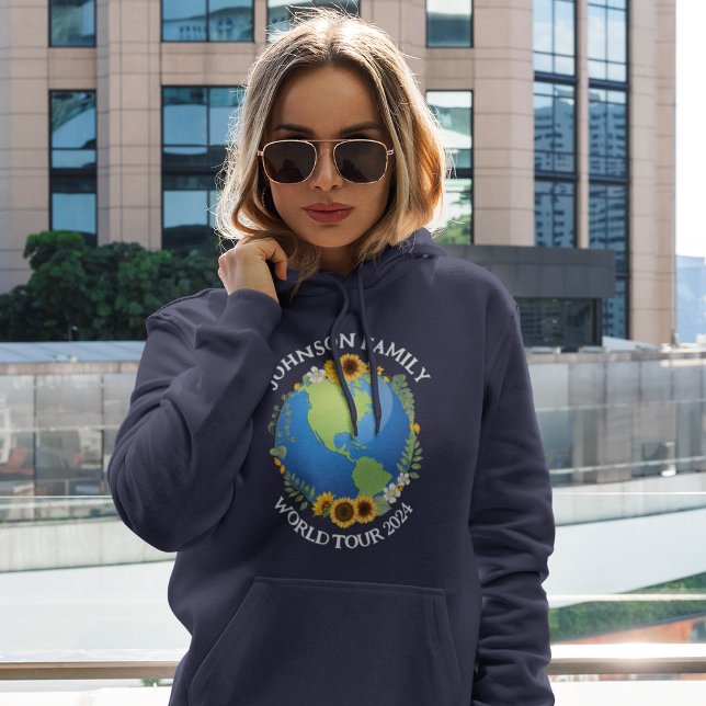 Custom World Tour Earth Sonnenblumen Hoodie (Von Creator hochgeladen)