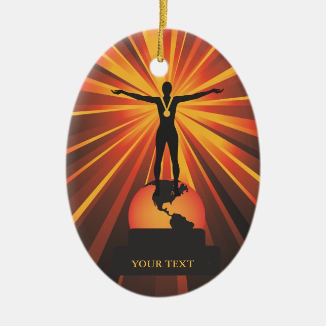 Custom World's Beste Trophäe Award Ornament (Vorne)