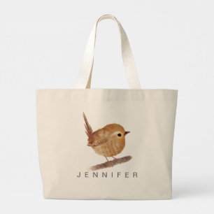 Custom Wren Bird Tote Bag Jumbo Stoffbeutel