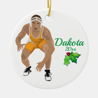 Custom Wrestling Weihnachtsschmuck Gelb