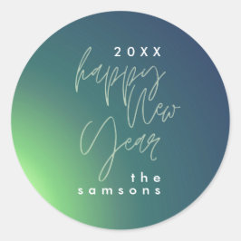 Custom Writy Happy New Year Gradient Ferien Spaß Runder Aufkleber