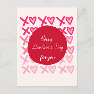 Custom XOXO Bold Modern Happy Valentines Day Postkarte