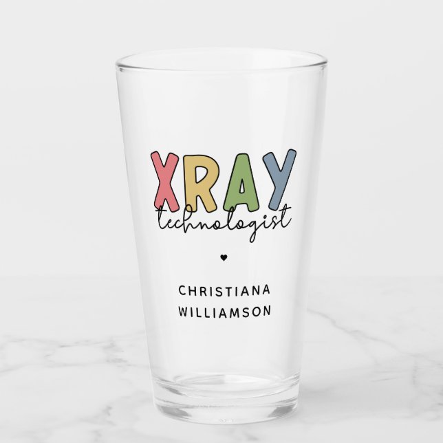 Custom Xray Technologist Röntgen Tech Geschenke Glas (Vorderseite)