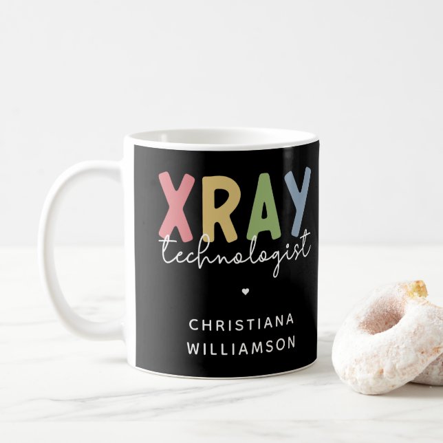 Custom Xray Technologist Röntgen Tech Geschenke Kaffeetasse (Mit Donut)