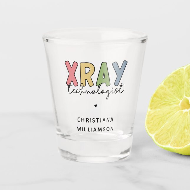 Custom Xray Technologist Röntgen Tech Geschenke Schnapsglas (Vorderseite)