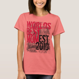 Custom Year Black, Hot Pink Worlds Best Mama Tshir T-Shirt
