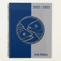 Custom Year Blue Gray Zodiac Star Sign Fisces