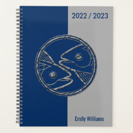 Custom Year Blue Gray Zodiac Star Sign Fisces Planer