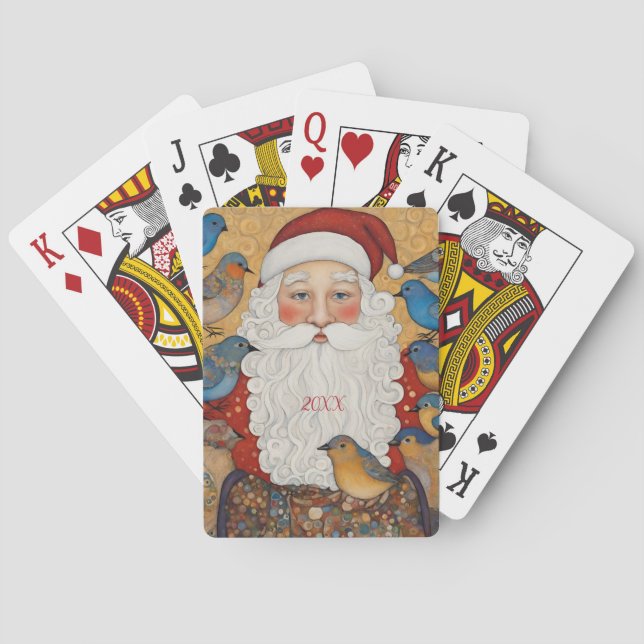 Custom Year Boho Santa Claus Spielkarten (Rückseite)