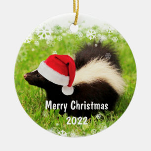 Custom Year Skunk Weihnachts-Keramik Ornament