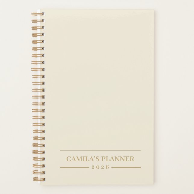 Custom Yearly Planner | Sleek Neutral Design Planer (Vorderseite)
