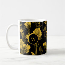 Custom Yellow Black Floral