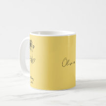 Custom Yellow Daisy April Individuelle Name Tasse