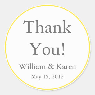 Custom Yellow Danke Stickers und Gefallen Labels