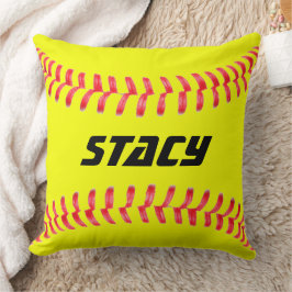 Custom Yellow Fastpech Softball Kissen