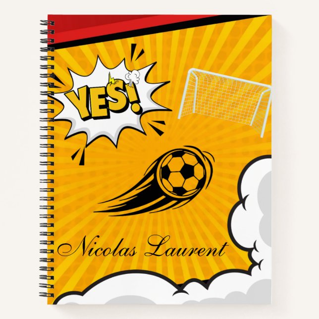 Custom Yellow Football Spiral Notebook Notizbuch (Vorderseite)