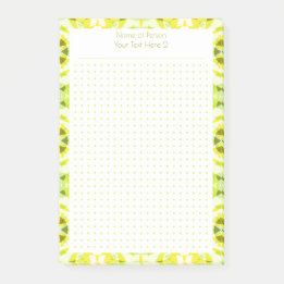 Custom Yellow Green Dot Grid Student Geschenkplane Post-it Klebezettel