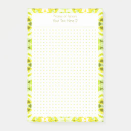 Custom Yellow Green Dot Grid Student Geschenkplane Post-it Klebezettel