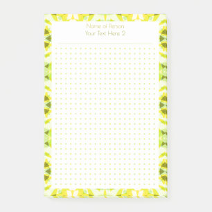 Custom Yellow Green Dot Grid Student Geschenkplane Post-it Klebezettel