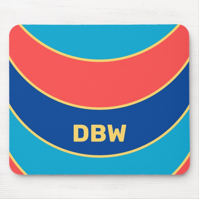 Custom Yellow Monogram on Colorful Mousepad (Vorne)