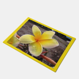Custom Yellow Plumeria - Frangipani Door Mat Fußmatte