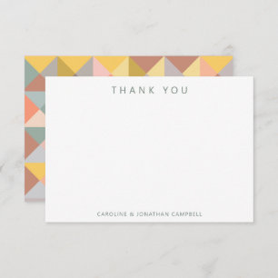 Custom Yellow Sage Rustic Geometric Earthy Wedding Dankeskarte