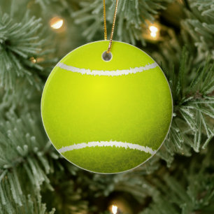 Custom Yellow Tennis Ball Keramik Keramik Ornament